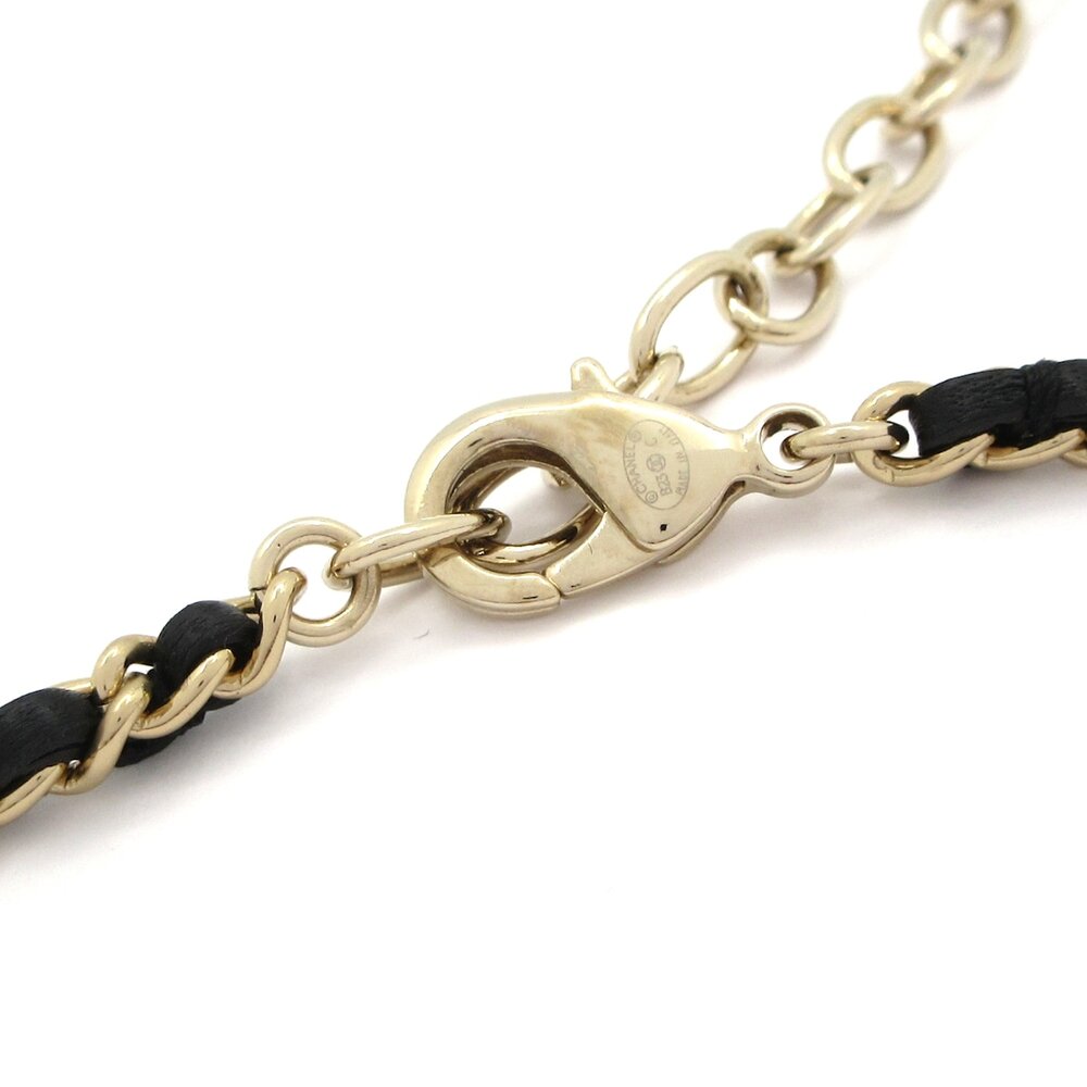 Chanel Necklace Pink Gold Black Hardware Leather Resin - Picture 4 of 6